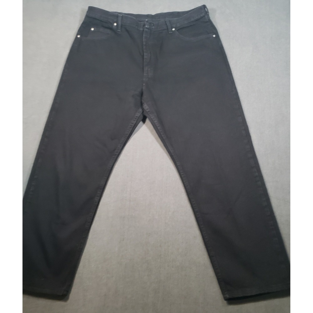 Wrangler Relaxed Fit Jeans Mens 40x30 Black Premium Quality Denim Pants